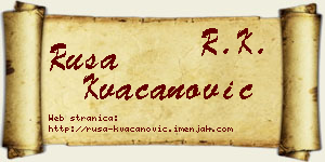 Rusa Kvačanović vizit kartica